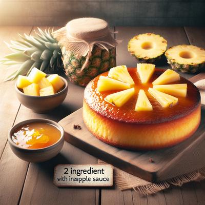 Image of 2 Ingredient Pineapple Cake with Pineapple Sauce