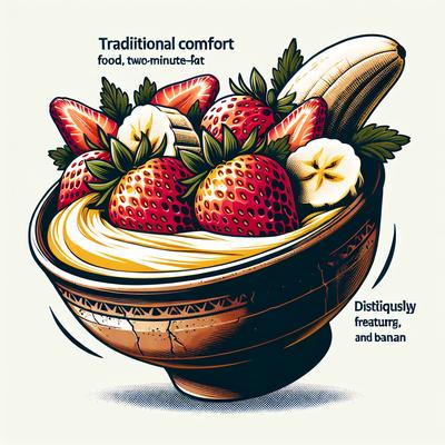 Image of 2 Minute Low Fat Strawberry and Banana Custard Comfort Food