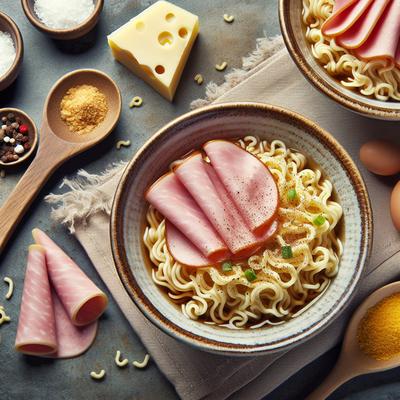 Image of 2 Minute Noodles for Two with Ham Cheese