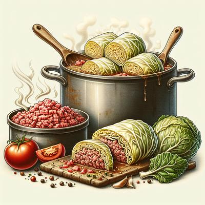 Image of 2 Pot Stove Top Unstuffed Cabbage Rolls
