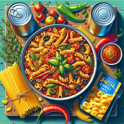 Image of 3 Cans and a Box Chili Pasta