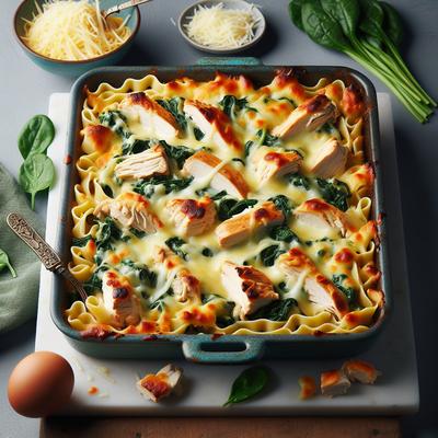 Image of 3 Cheese Chicken Spinach Pasta Bake