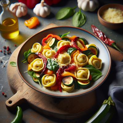 Image of 3 Cheese Tortellini Roasted Pepper Zucchini Spinach