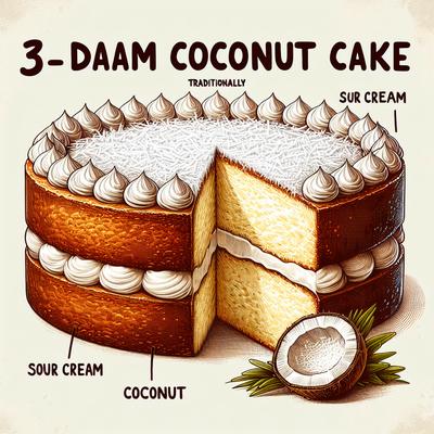 Image of 3 Day Sour Cream Coconut Cake