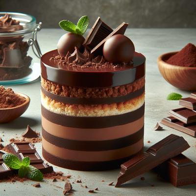 Image of 3 Layered Chocolate Delight Dessert