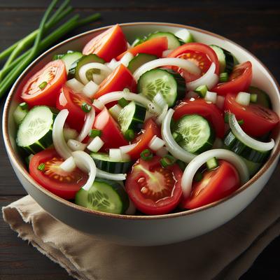 Image of 4 Ingredient Tomato Cucumber Onion Salad