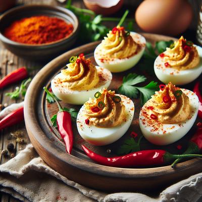 Image of 4 Pepper Deviled Eggs Alton Brown