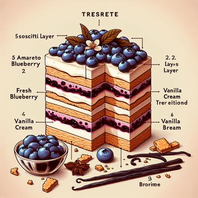 Image of 5 Layer Amaretto Blueberry Vanilla Bars