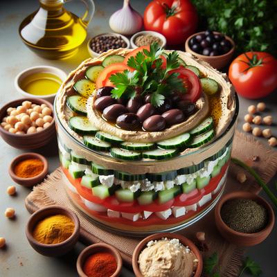 Image of 7 Layer Mediterranean Dip with Hummus