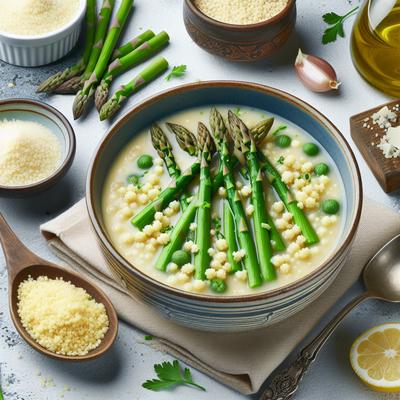 Image of 8 Minute Asparagus Couscous Soup Quick and Easy