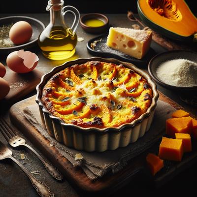 Image of Baked Squash and Parmesan Cheese Pudding Tortino Di Zucca