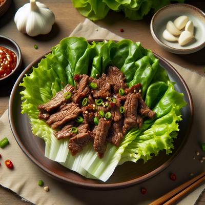 Image of Bangja Gui Korean Bbq Beef in a Lettuce Wrap
