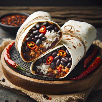 Image of Black Bean Chili and Rice Wraps