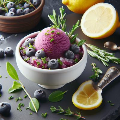 Image of Blueberry Sorbet with Lemon and Tarragon Jus