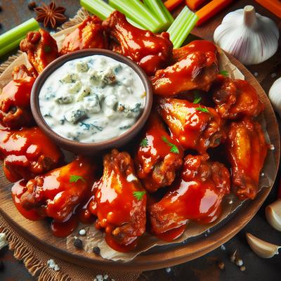 Image of Boneless Buffalo Wings with Blue Cheese Dip