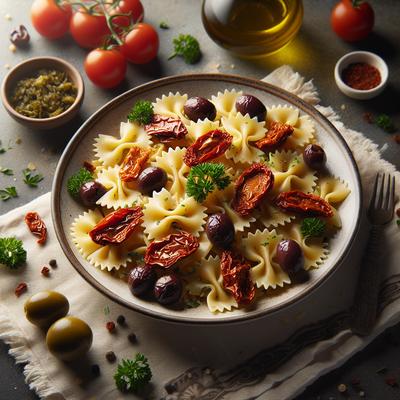 Image of Bow Tie Pasta with Sun Dried Tomatoes and Kalamata Olives
