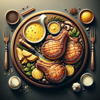 Image of Braised Pork Chops with Creamy Mustard Sauce