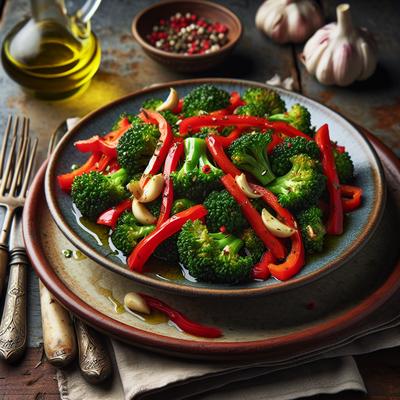 Image of Broccoli and Red Bell Pepper Saute
