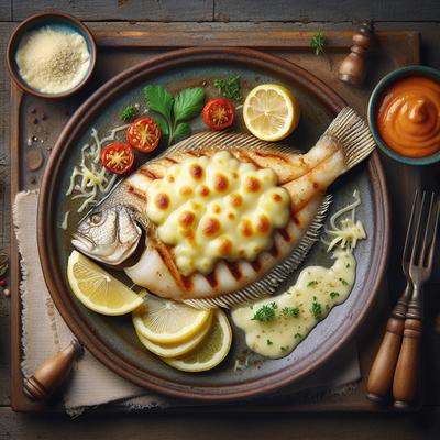 Image of Broiled Flounder with Puffy Cheese Topping
