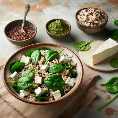 Image of Brown Rice with Spinach and Feta Cheese