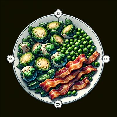 Image of Brussels Sprouts and Peas with Bacon