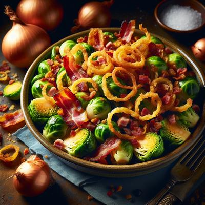 Image of Brussels Sprouts with Fried Onions and Pancetta