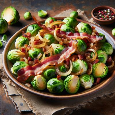 Image of Brussels Sprouts with Onions and Bacon