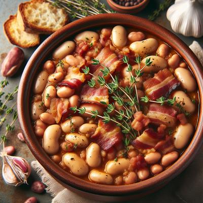 Image of Butter Me Up Baked Butter Bean Bacon and Thyme Cassoulet