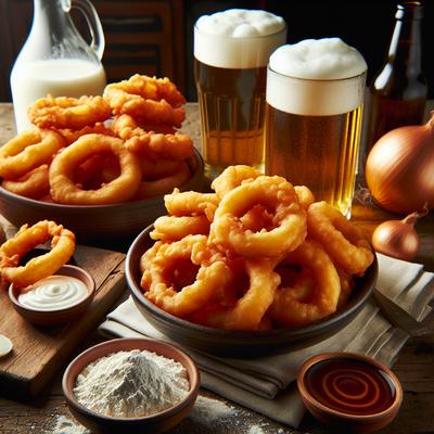 Image of Buttermilk and Beer Battered Onion Rings