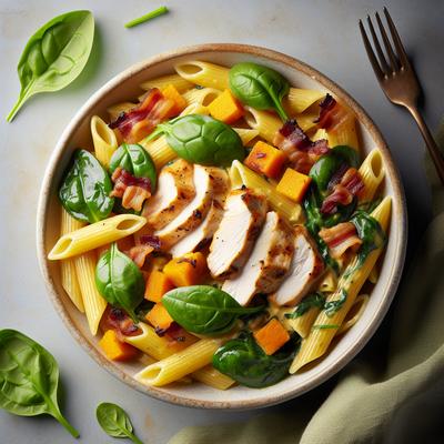 Image of Butternut Squash Penne with Chicken Bacon and Spinach