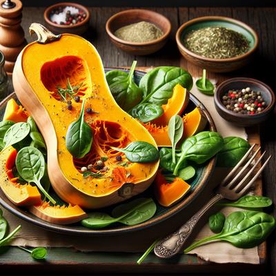 Image of Butternut Squash with Baby Spinach