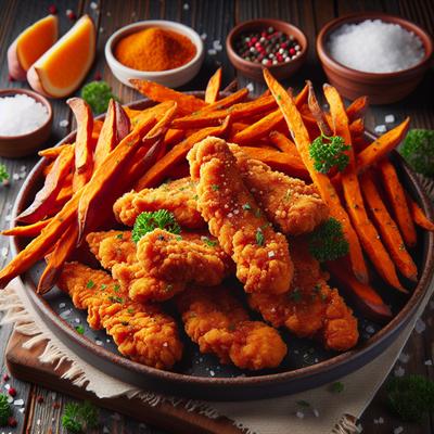 Image of Cajun Chicken Fingers and Sweet Potato Fries