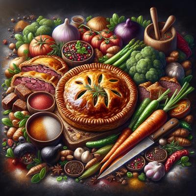 Image of Cajun Meat Pie or Pasties Seasoned Pork Beef Vegetables