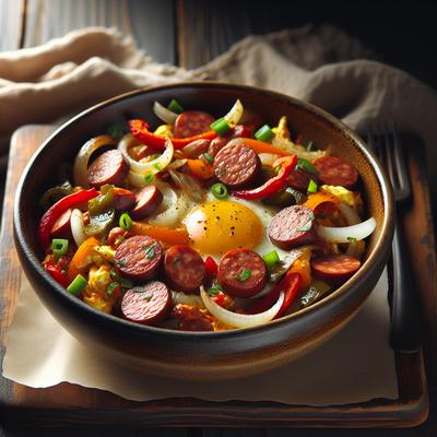 Image of Cajun Scramble with Andouille Sausage