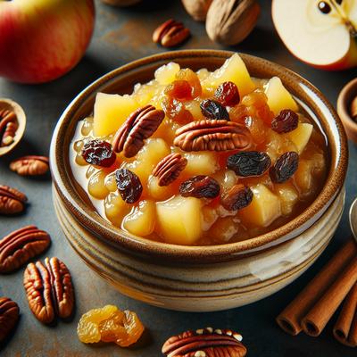 Image of Caramelized Applesauce with Pecans and Golden Raisins