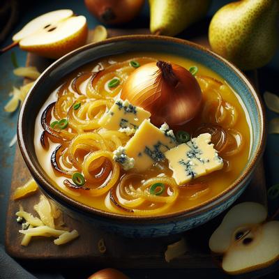 Image of Caramelized Onion Soup with Pear and Stilton