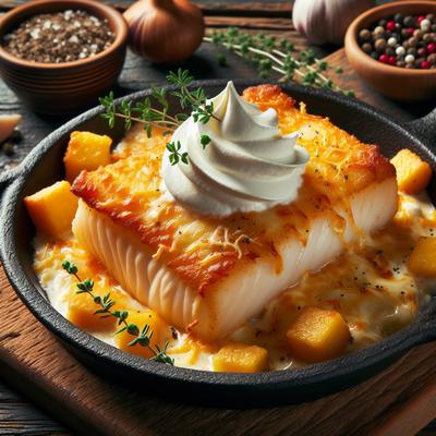Image of Carol's Cheddar Halibut with Sour Cream