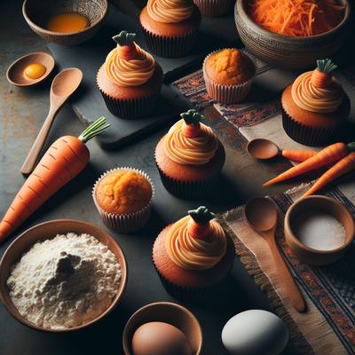 Image of Carrot Cupcakes with Orange Icing