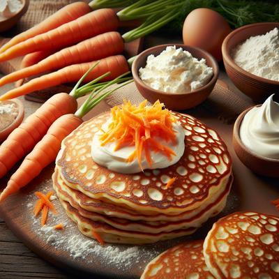 Image of Carrot Pancakes with Cream Cheese Spread