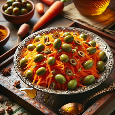 Image of Carrot Salad with Olives Honey and Cumin