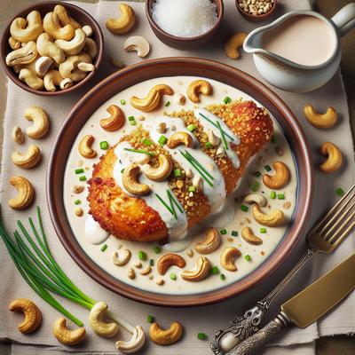 Image of Cashew Encrusted Chicken with Buttermilk and Chive Cream