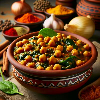 Image of Chana Masala Spicy Chickpeas with Spinach
