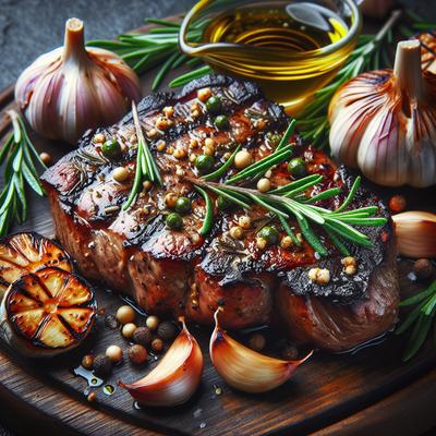 Image of Chargrilled Lamb Steaks with Garlic and Rosemary