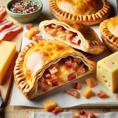 Image of Cheese and Bacon Pasties Makes About 8