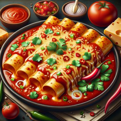 Image of Cheese Enchiladas in Yummy Red Sauce