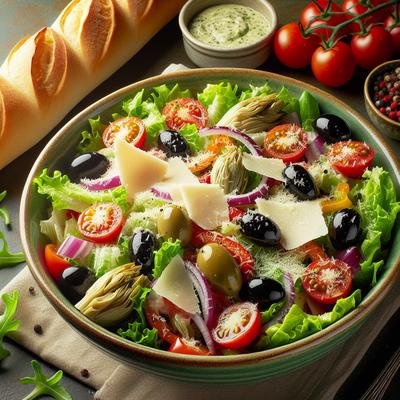 Image of Cheesy Italian House Salad with Parmesan Dressing