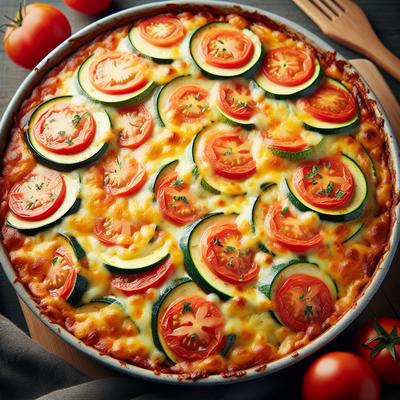 Image of Cheesy Tomato Zucchini Casserole