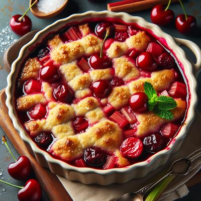 Image of Cherry Rhubarb Cobbler