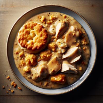 Image of Chicken and Gravy with Biscuit Topping