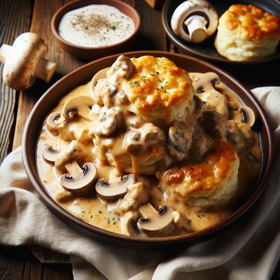 Image of Chicken and Mushroom Smothered Biscuits